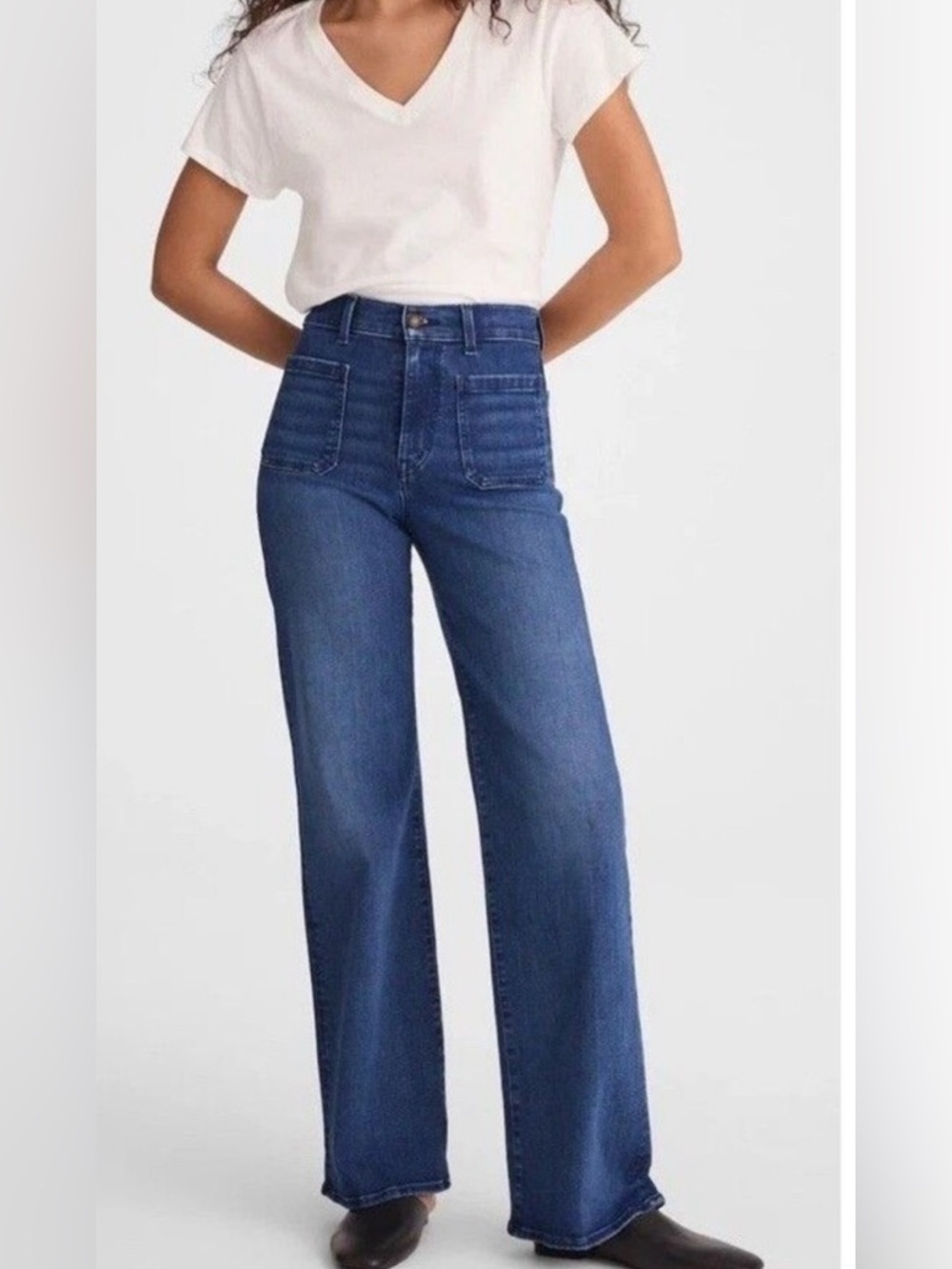 Madewell Women's Emmett Dark Blue Wide Leg Jeans